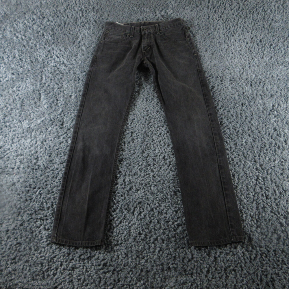 Levis 514 Jeans Mens 32x34 Black Weathered Denim Slim Straight Leg 31x31.5*